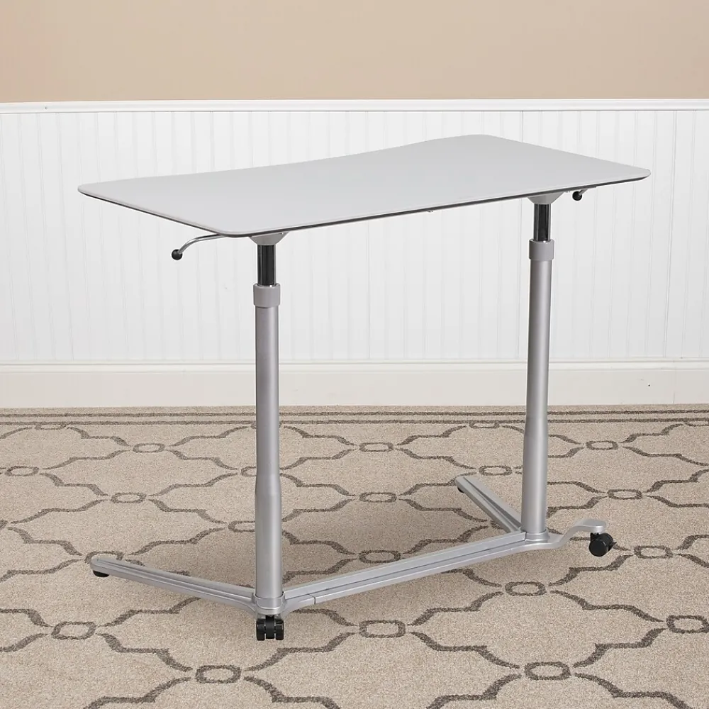Standing Desks*Flash Furniture Merritt 37"W Rectangular Adjustable Standing Computer Desk, Light Gray (NANIP61)