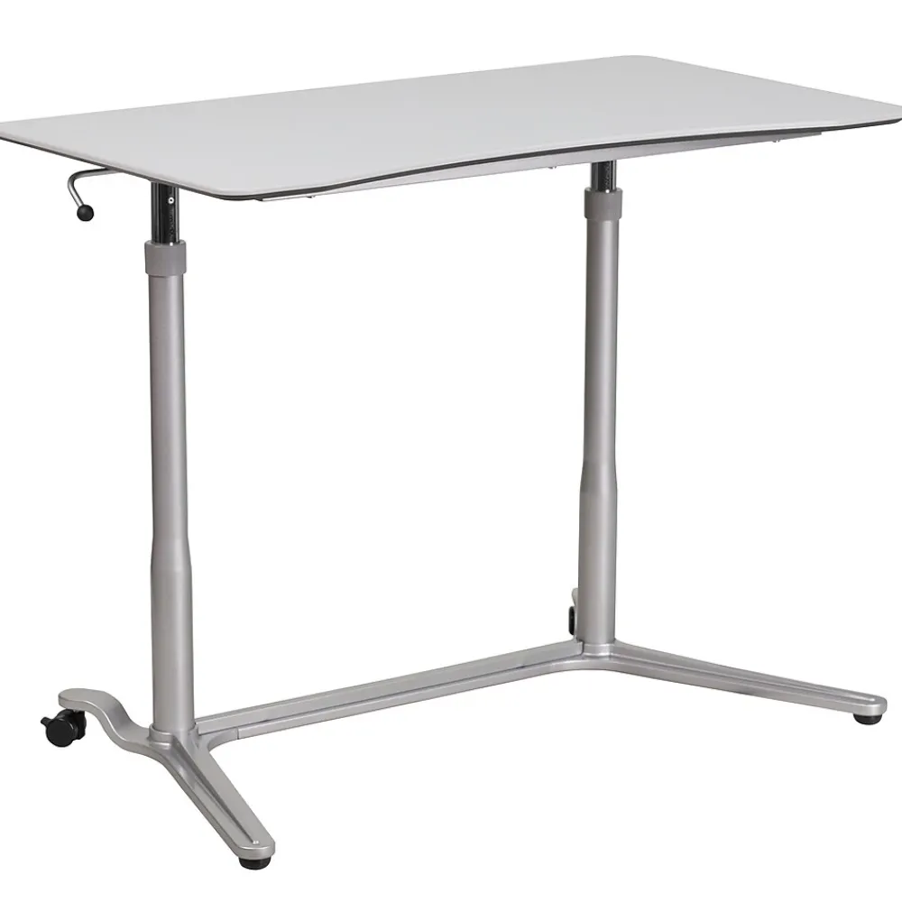 Standing Desks*Flash Furniture Merritt 37"W Rectangular Adjustable Standing Computer Desk, Light Gray (NANIP61)