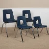 Folding & Stacking*Advantage Flash Furniture Mickey Plastic/Steel Student Stacking Chair, Navy, 4/Pack (ADVSSC18NAVY)