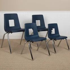 Folding & Stacking*Advantage Flash Furniture Mickey Plastic/Steel Student Stacking Chair, Navy, 4/Pack (ADVSSC18NAVY)