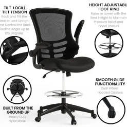 Office Chairs*Flash Furniture Mid-Back Design Mesh Task Chair, Black (BL-X-5M-D-GG)