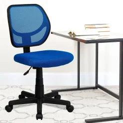 Office Chairs*Flash Furniture Neri Armless Ergonomic Mesh Swivel Low Back Task Office Chair, Blue (WA3074BL)