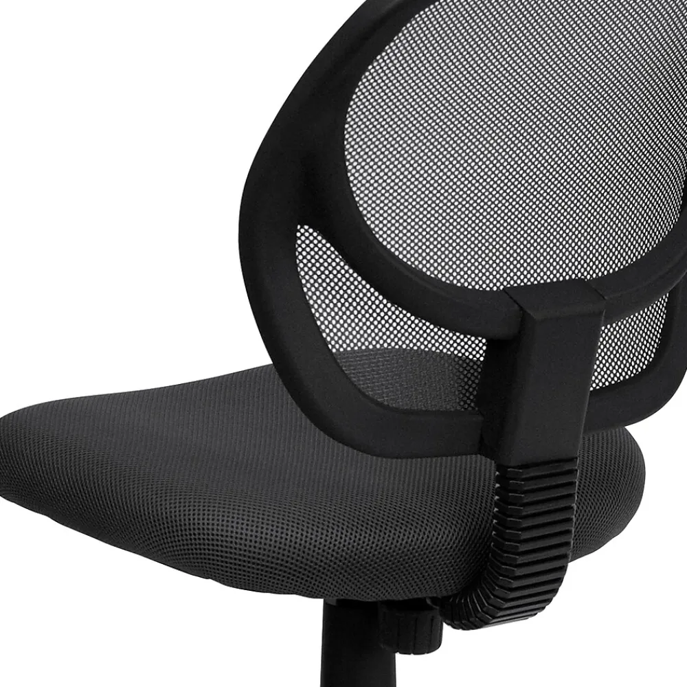 Office Chairs*Flash Furniture Neri Armless Ergonomic Mesh Swivel Low Back Task Office Chair, Gray (WA3074GY)