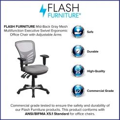 Ergonomic Chairs*Flash Furniture Nicholas Ergonomic Mesh Swivel Mid-Back Multifunction Executive Office Chair, (HL0001GY) Gray