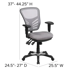 Ergonomic Chairs*Flash Furniture Nicholas Ergonomic Mesh Swivel Mid-Back Multifunction Executive Office Chair, (HL0001GY) Gray