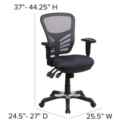 Ergonomic Chairs*Flash Furniture Nicholas Ergonomic Mesh Swivel Mid-Back Multifunction Executive Office Chair, (HL0001DKGY) Dark Gray