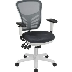 Ergonomic Chairs*Flash Furniture Nicholas Ergonomic Mesh Swivel Multifunction Executive Office Chair, (HL0001WHDKGY) Dark Gray/White Frame