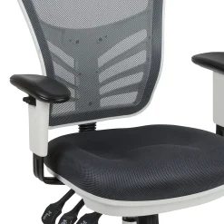 Ergonomic Chairs*Flash Furniture Nicholas Ergonomic Mesh Swivel Multifunction Executive Office Chair, (HL0001WHDKGY) Dark Gray/White Frame
