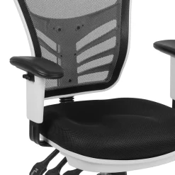 Ergonomic Chairs*Flash Furniture Nicholas Ergonomic Mesh Swivel Mid-Back Multifunction Executive Office Chair, (HL0001WHBK) Black/White Frame