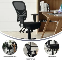 Ergonomic Chairs*Flash Furniture Nicholas Ergonomic Mesh Swivel Mid-Back Multifunction Executive Office Chair, (HL0001) Black