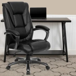 Office Chairs*Flash Furniture Oma Ergonomic LeatherSoft Swivel High Back Executive Office Chair, Black (GO7194BBK)