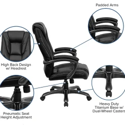 Office Chairs*Flash Furniture Oma Ergonomic LeatherSoft Swivel High Back Executive Office Chair, Black (GO7194BBK)