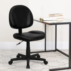 Office Chairs*Flash Furniture Ronald Armless Ergonomic LeatherSoft Swivel Mid-Back Task Office Chair, Black (BT688BK)