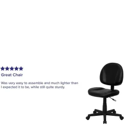 Office Chairs*Flash Furniture Ronald Armless Ergonomic LeatherSoft Swivel Mid-Back Task Office Chair, Black (BT688BK)