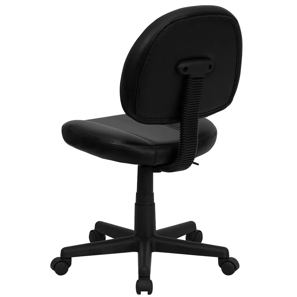 Office Chairs*Flash Furniture Ronald Armless Ergonomic LeatherSoft Swivel Mid-Back Task Office Chair, Black (BT688BK)