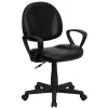 Office Chairs*Flash Furniture Ronald Ergonomic LeatherSoft Swivel Mid-Back Task Office Chair, Black (BT688BKA)