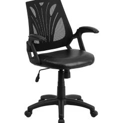 Office Chairs*Flash Furniture Sam Ergonomic LeatherSoft/Mesh Swivel Mid-Back Task Office Chair, Black (GOWY82LEA)