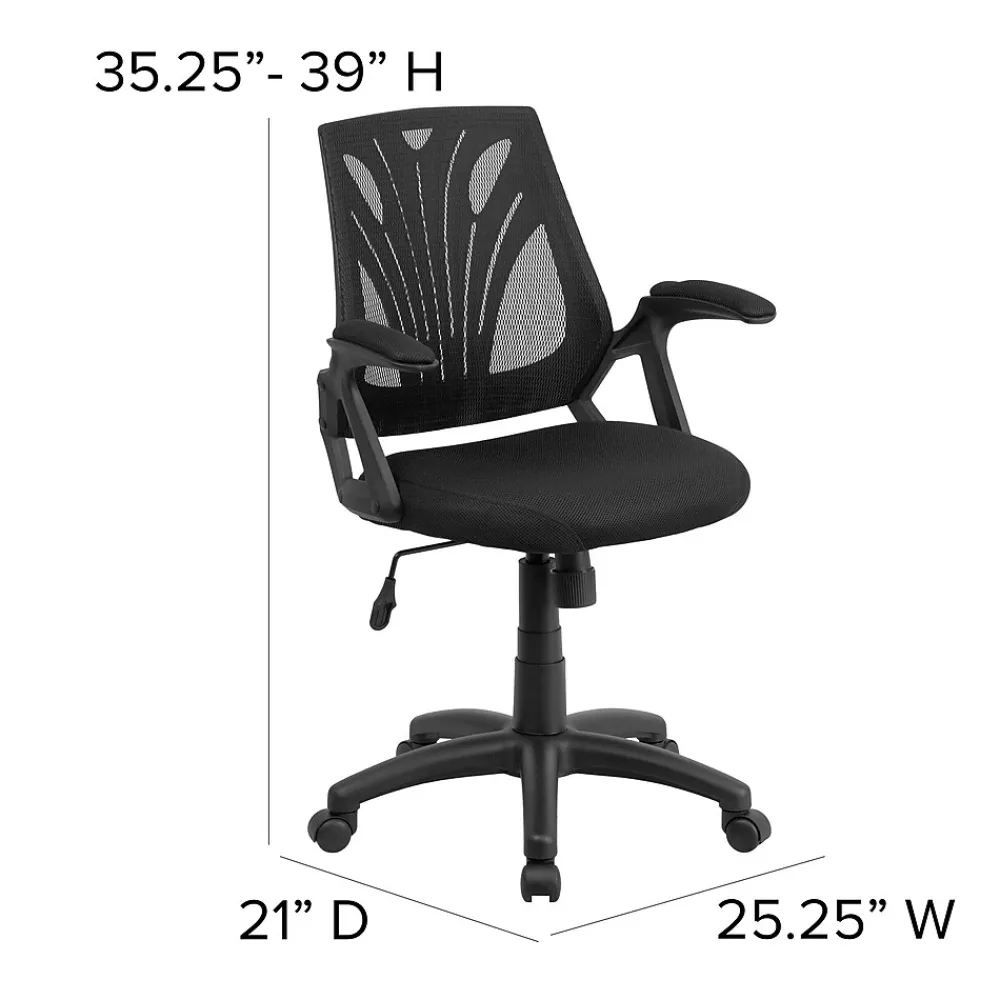 Office Chairs*Flash Furniture Sam Ergonomic Mesh Swivel Mid-Back Task Office Chair, Black (GOWY82)
