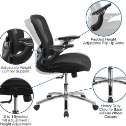 Office Chairs*Flash Furniture Sam Ergonomic Mesh Swivel Mid-Back Executive Office Chair, Transparent Black (GOWY87)