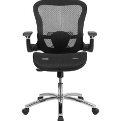 Office Chairs*Flash Furniture Sam Ergonomic Mesh Swivel Mid-Back Executive Office Chair, Transparent Black (GOWY87)