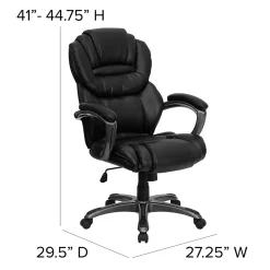 Office Chairs*Flash Furniture Stella Ergonomic LeatherSoft Swivel High Back Executive Office Chair, Black (GO901BK)