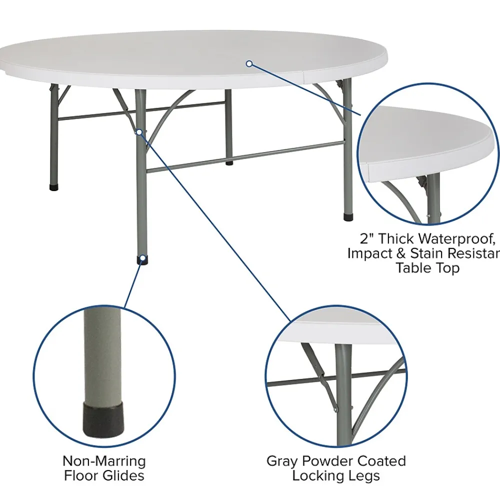 Folding Tables*Flash Furniture Stonewall Folding Table, 71" x 71", Granite White (DAD183RZ)