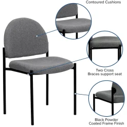 Folding & Stacking*Flash Furniture Tania Fabric Stackable Side Reception Chair, Gray (BT5151GY)