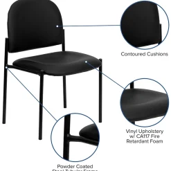 Folding & Stacking*Flash Furniture Tania Vinyl Stackable Side Reception Chair, Black (BT5151VINYL)