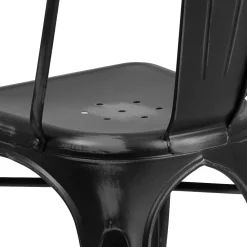 Folding & Stacking*Flash Furniture Tenley Metal Stacking Chair, Distressed Black (ET3534BK)