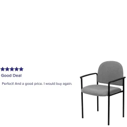 Folding & Stacking*Flash Furniture Tiffany Fabric Stackable Side Reception Chair with Arms, Gray (BT5161GY)