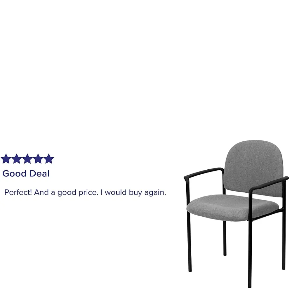 Folding & Stacking*Flash Furniture Tiffany Fabric Stackable Side Reception Chair with Arms, Gray (BT5161GY)