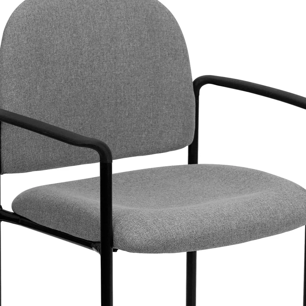 Folding & Stacking*Flash Furniture Tiffany Fabric Stackable Side Reception Chair with Arms, Gray (BT5161GY)
