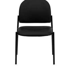 Folding & Stacking*Flash Furniture Vinyl Stackable Steel Side Chairs, Black, 15/Pack