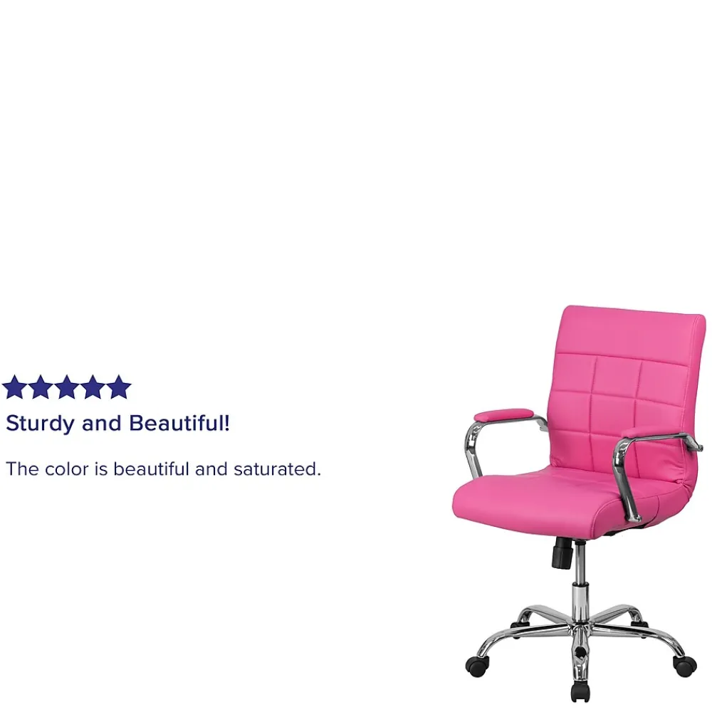 Office Chairs*Flash Furniture Vivian Vinyl Swivel Mid-Back Executive Office Chair, Pink (GO2240PK)