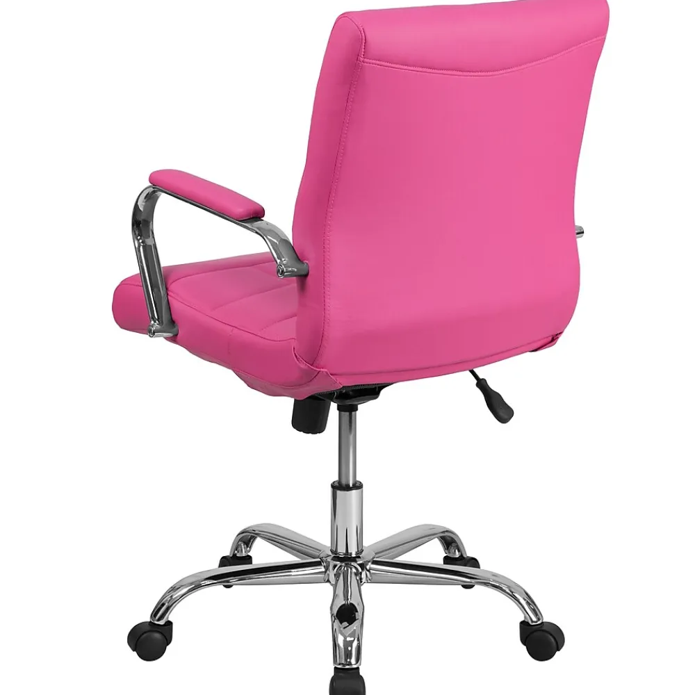 Office Chairs*Flash Furniture Vivian Vinyl Swivel Mid-Back Executive Office Chair, Pink (GO2240PK)