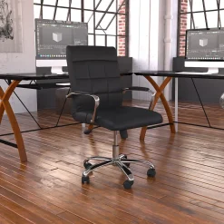 Office Chairs*Flash Furniture Vivian Vinyl Swivel Mid-Back Executive Office Chair, Black (GO2240BK)