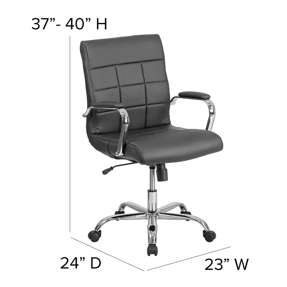 Office Chairs*Flash Furniture Vivian Vinyl Swivel Mid-Back Executive Office Chair, Black (GO2240BK)