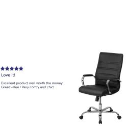 Ergonomic Chairs*Flash Furniture Whitney Ergonomic LeatherSoft Swivel High Back Executive Office Chair, Black/Chrome (GO2286HBK)