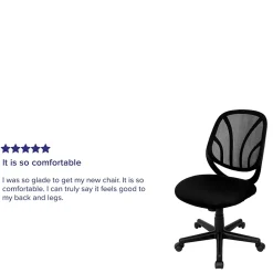 Office Chairs*Flash Furniture Y-GO Office Armless Ergonomic Mesh Swivel Mid-Back Task Office Chair, Black (GOWY05)