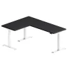 Standing Desks*FlexiSpot E7L Series 76"W Electric L-Shaped Adjustable Standing Desk, Black/White (E7LW557624B)