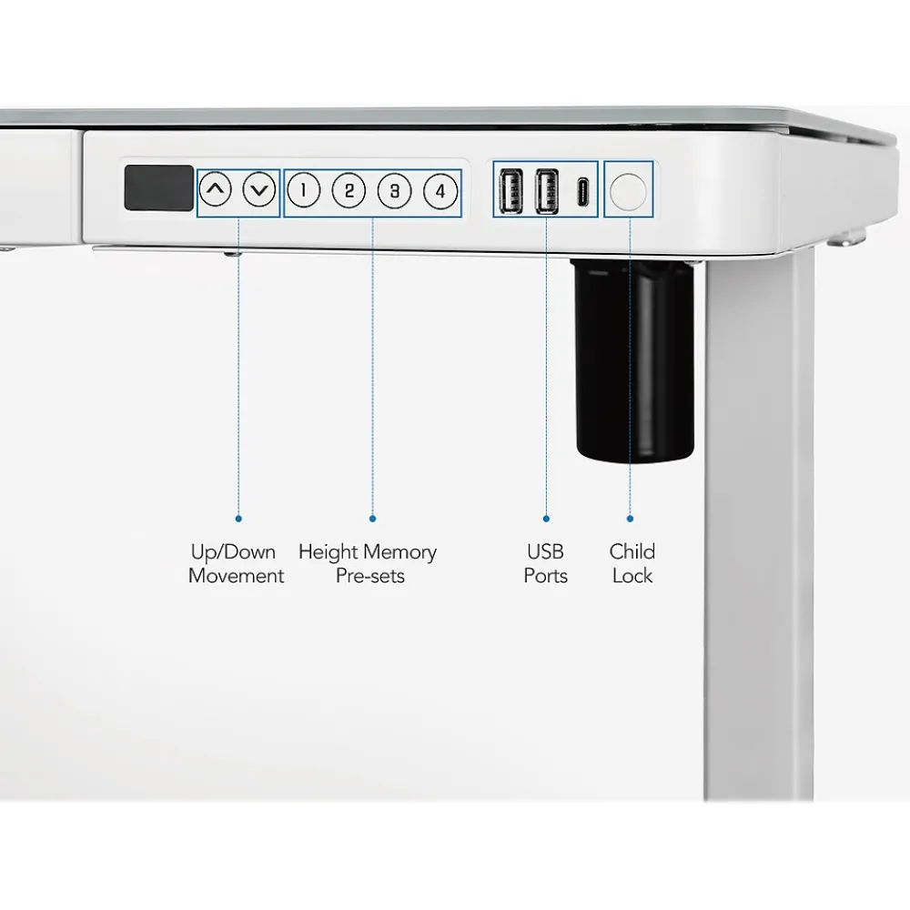 Standing Desks*FlexiSpot EW8 48"W Rectangular Adjustable Metal Standing Desk, (EW8W) White