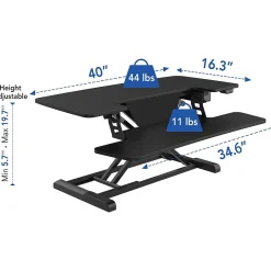 Standing Desks*FlexiSpot 40"W Electric Adjustable Standing Desk Converter, Black (EM7L)