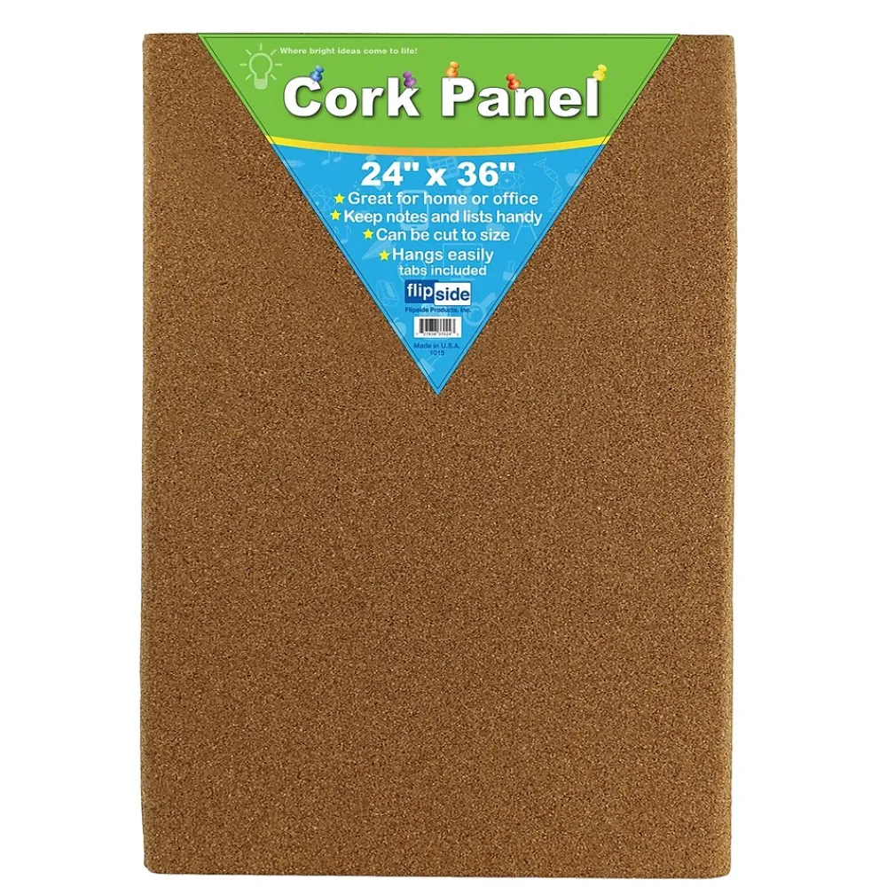 Bulletin*Flipside Cork Board, 36" x 24", Brown, 2/Carton (37024-2)