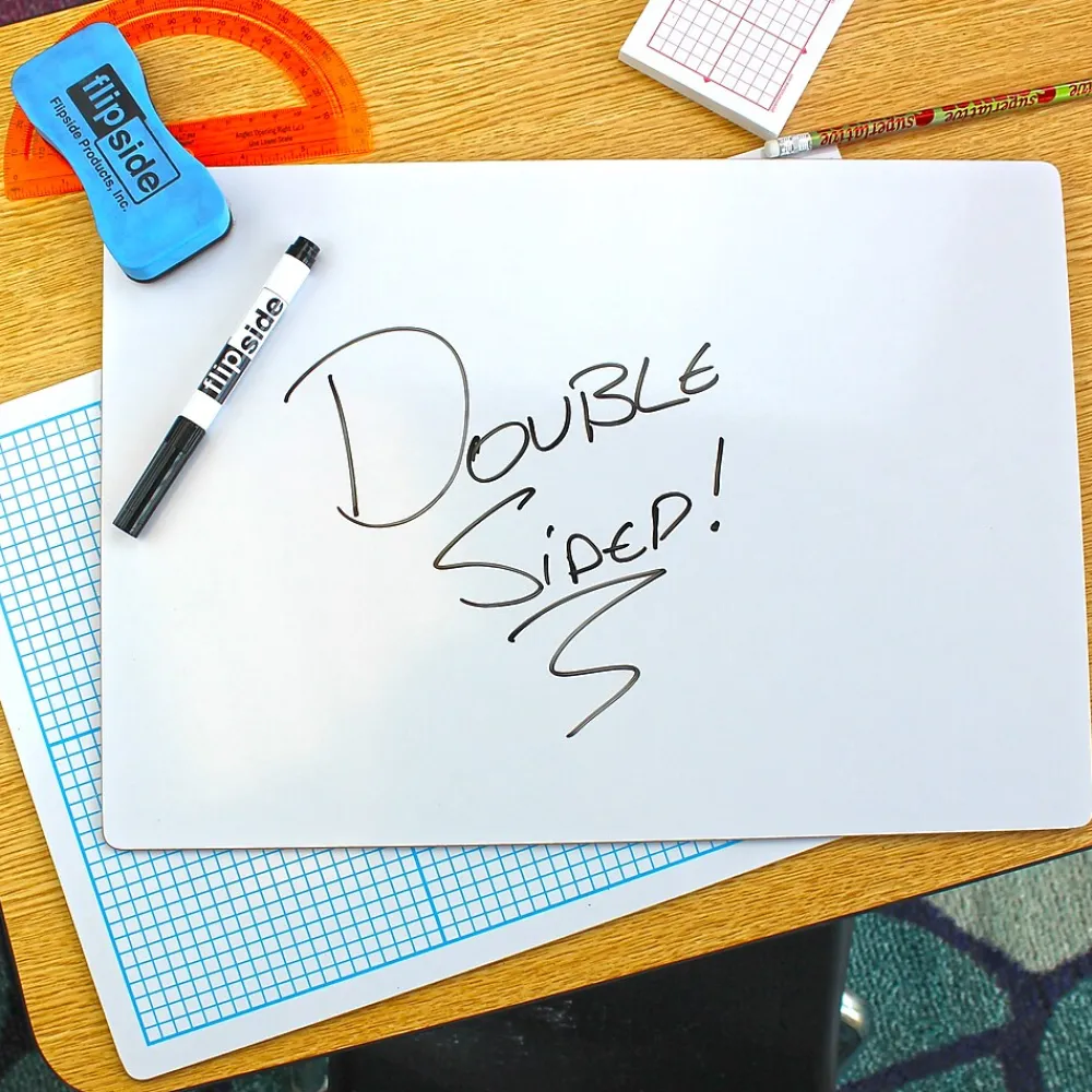 Dry Erase*Flipside Dry Erase Base Ten Grid Boards, 12/Pack (11261)