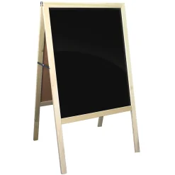 Dry Erase*Flipside Dry-Erase Marquee Easel, 42", White/Black/Natural Wood (31700)