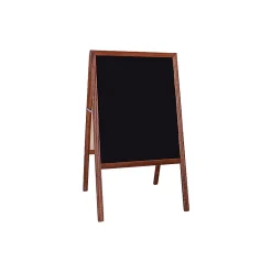 Dry Erase*Flipside Dry-Erase Marquee Easel, 42", White/Black/Stained Wood (31710)
