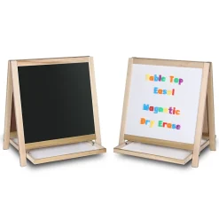 Dry Erase*Flipside Dry-Erase Two-Sided Easel, Wood Frame, 19.5" x 18" (17406)