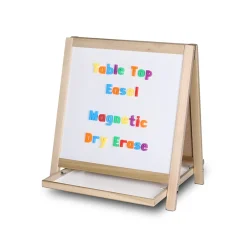 Dry Erase*Flipside Dry-Erase Two-Sided Easel, Wood Frame, 19.5