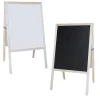 Dry Erase*Flipside Dry-Erase/Chalkboard Marquee Easel, 42", White/Black/Natural Wood (31200)