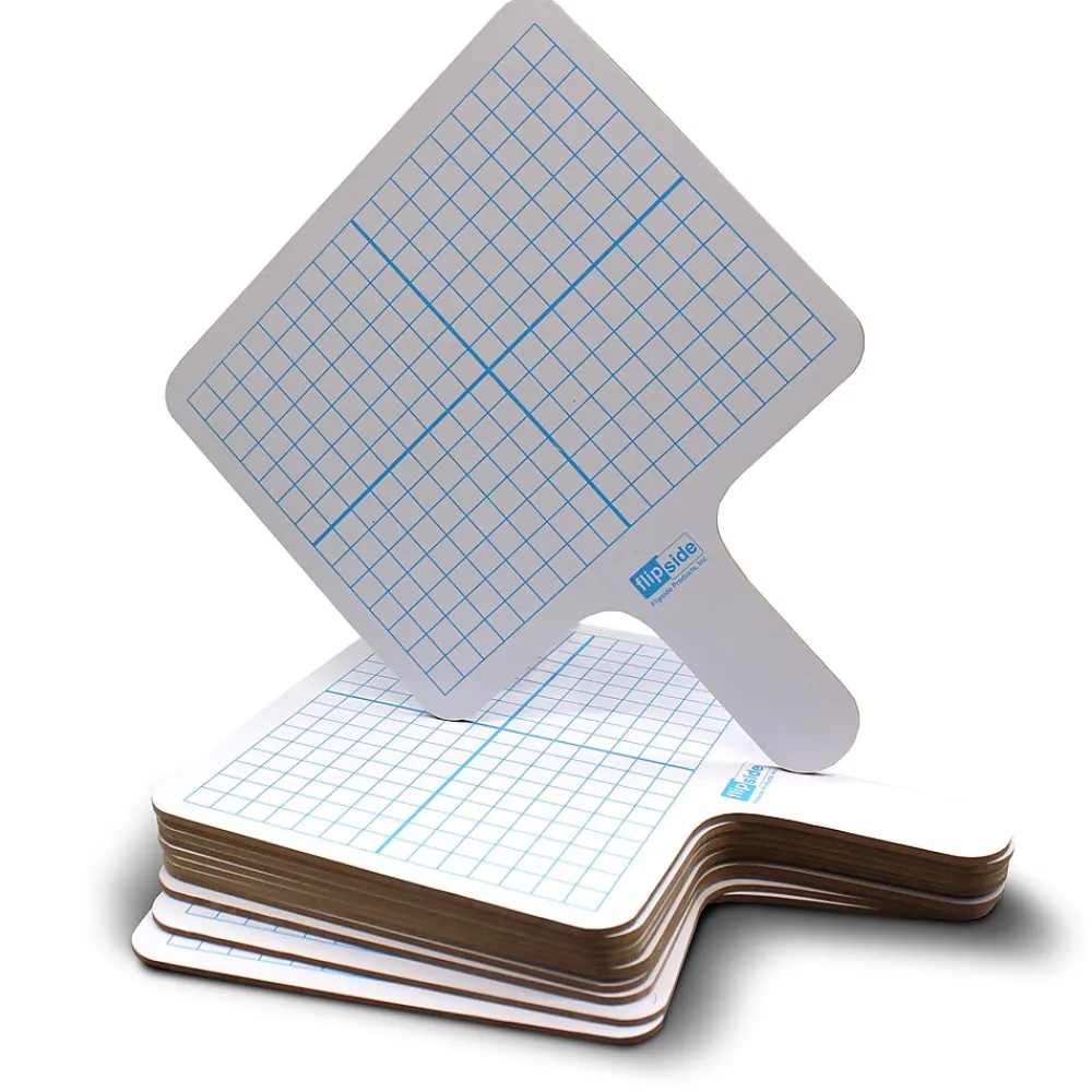 Dry Erase*Flipside Graphing Paddles Dry Erase Whiteboard, 7.75" x 10", 12/Pack (FLP18124)